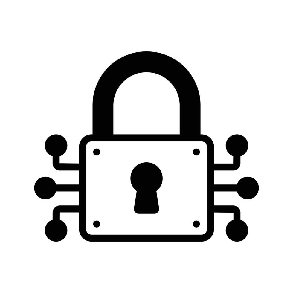 Protecting data and systems through cybersecurity, ready to use icon vector