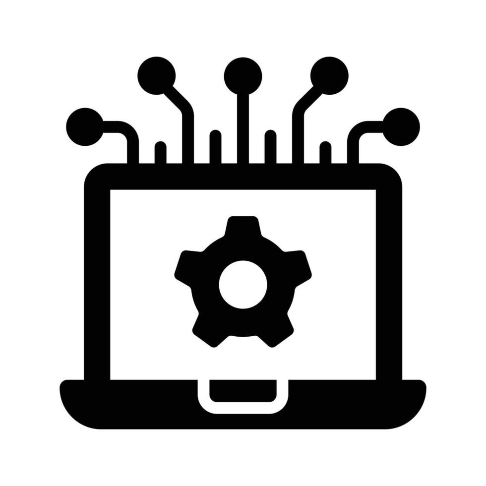 Take a look at this creatively designed laptop configuration icon vector