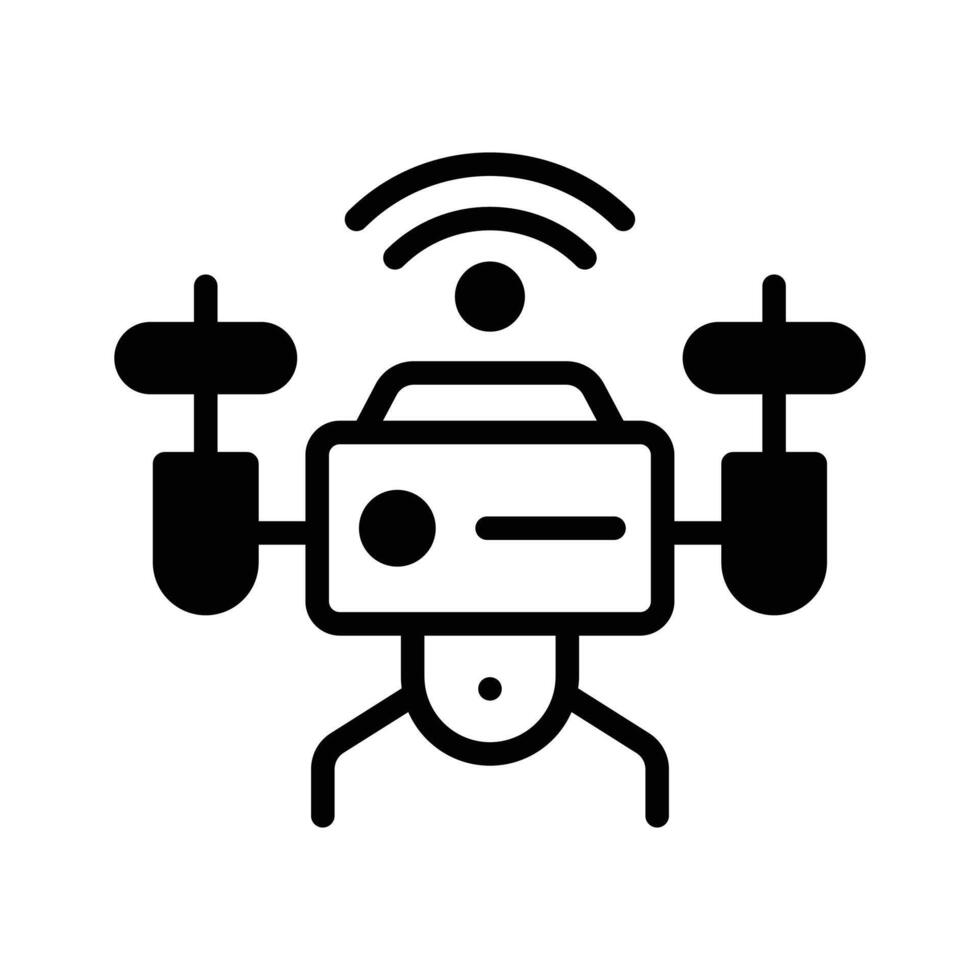 Intelligent drones enhanced with AI for smart applications vector