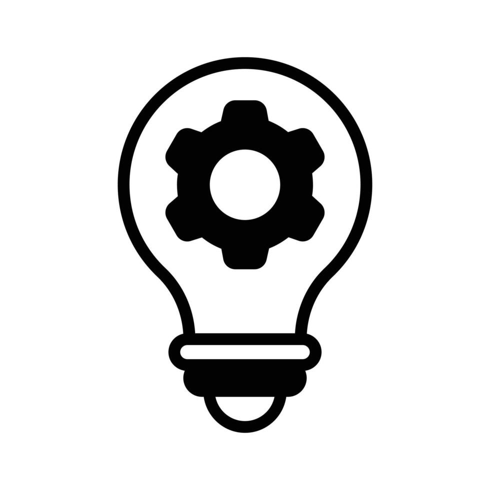Cogwheel with lightbulb, concept icon of creative technology vector