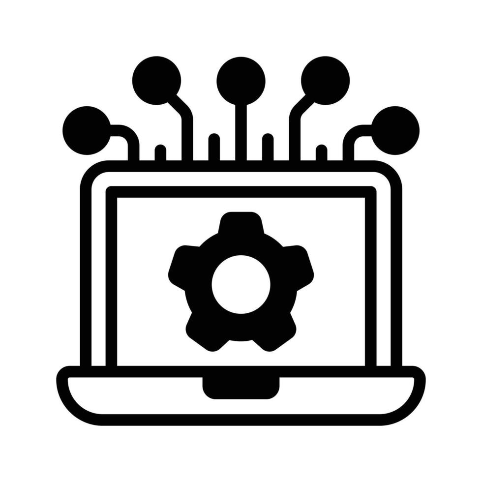 Take a look at this creatively designed laptop configuration icon vector