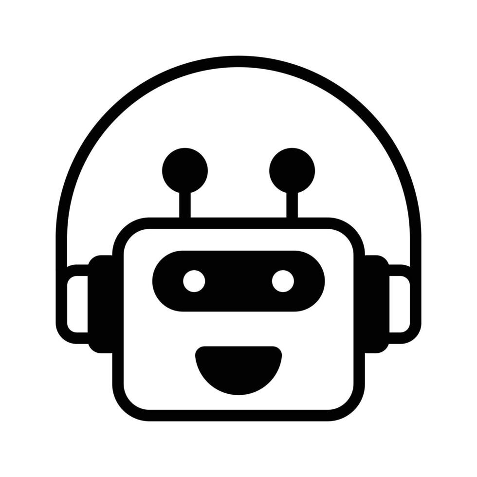 Robot assistant , robotic support icon design vector