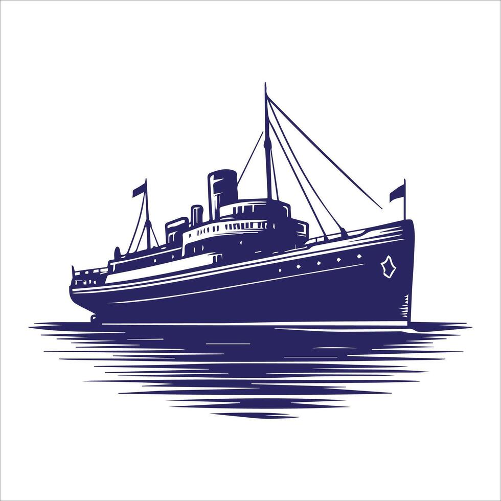 Ship silhouette art vector