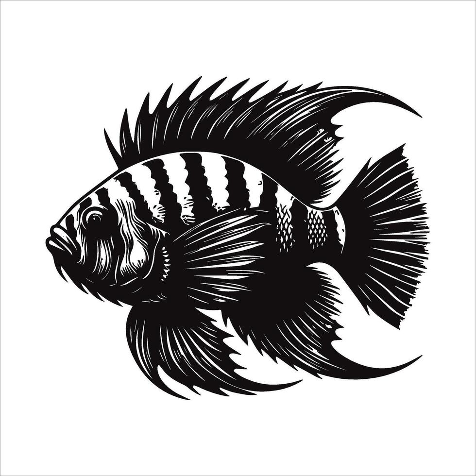Fish silhouette art vector