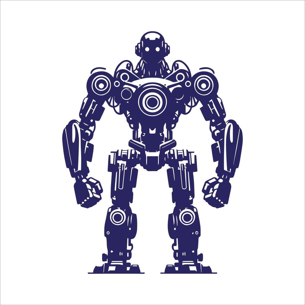 Robot silhouette art vector