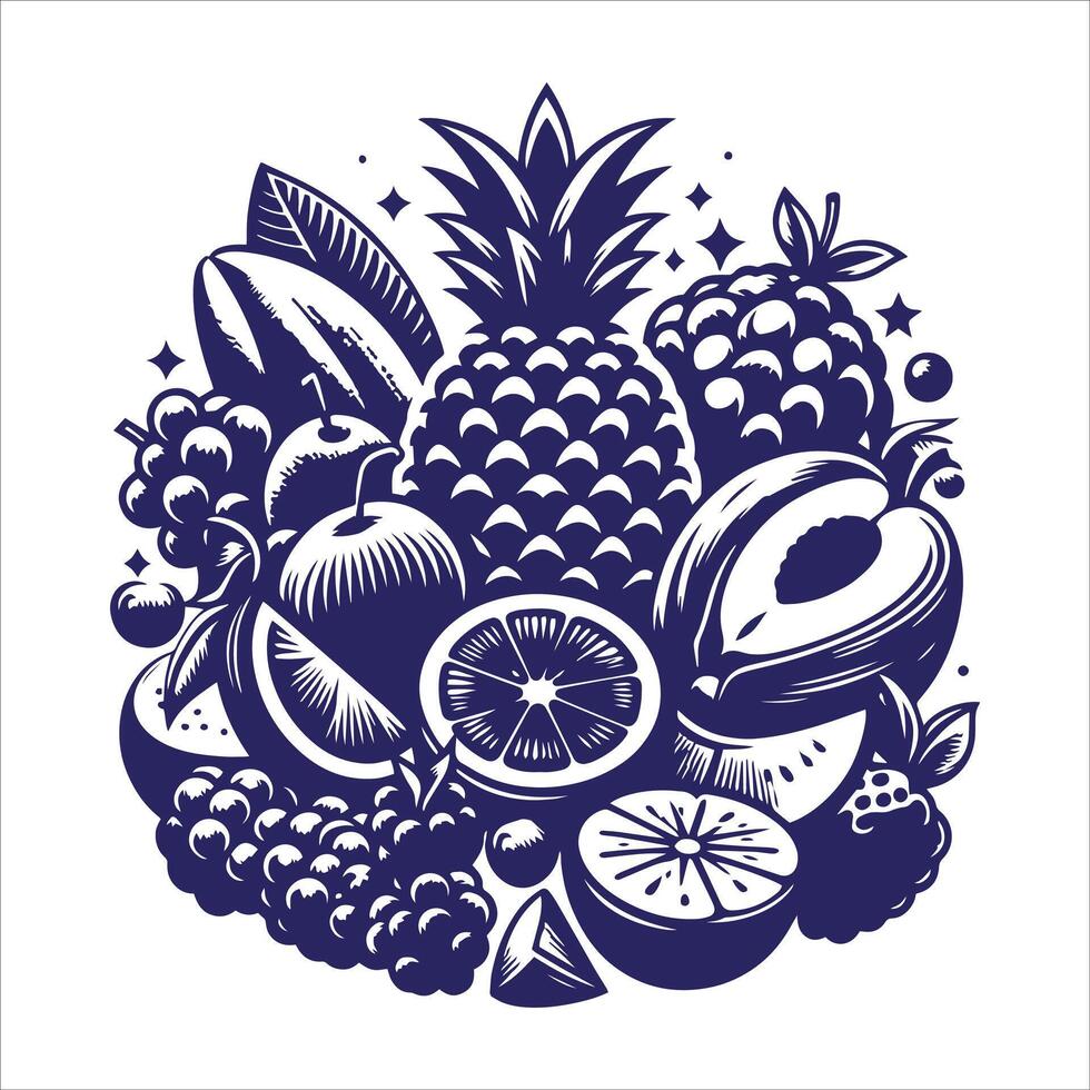 Fruit silhouette art vector