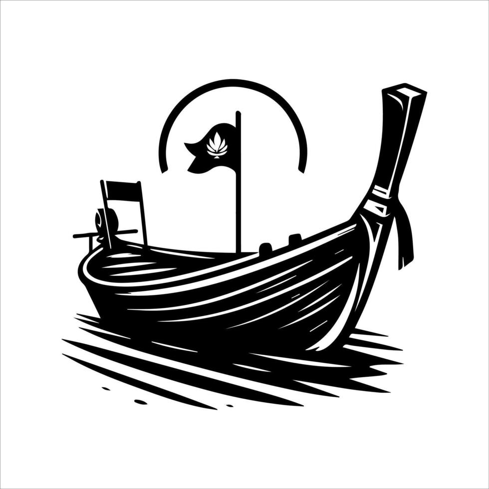 boat silhouette art vector