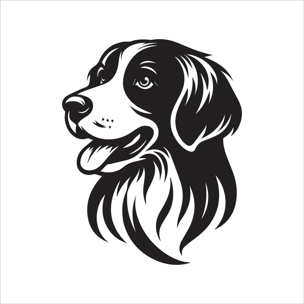 dog head silhouette art vector