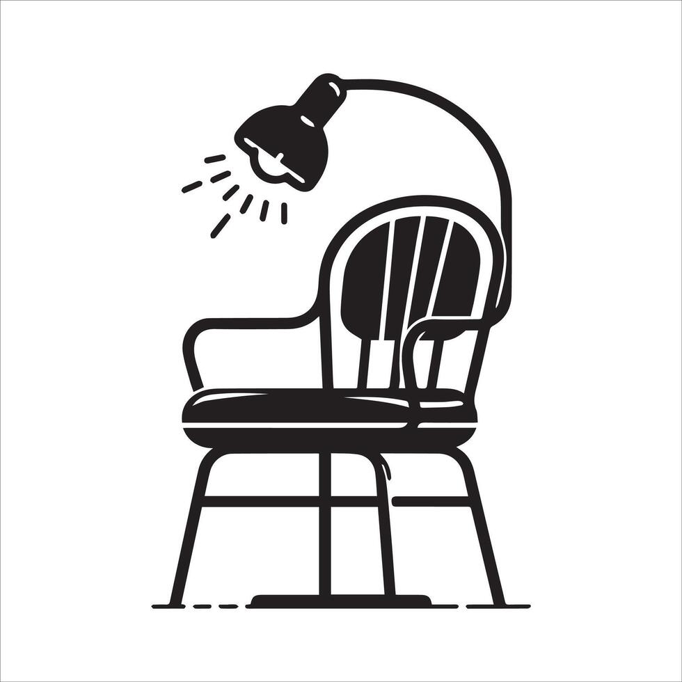 Chair and bulb silhouette art vector