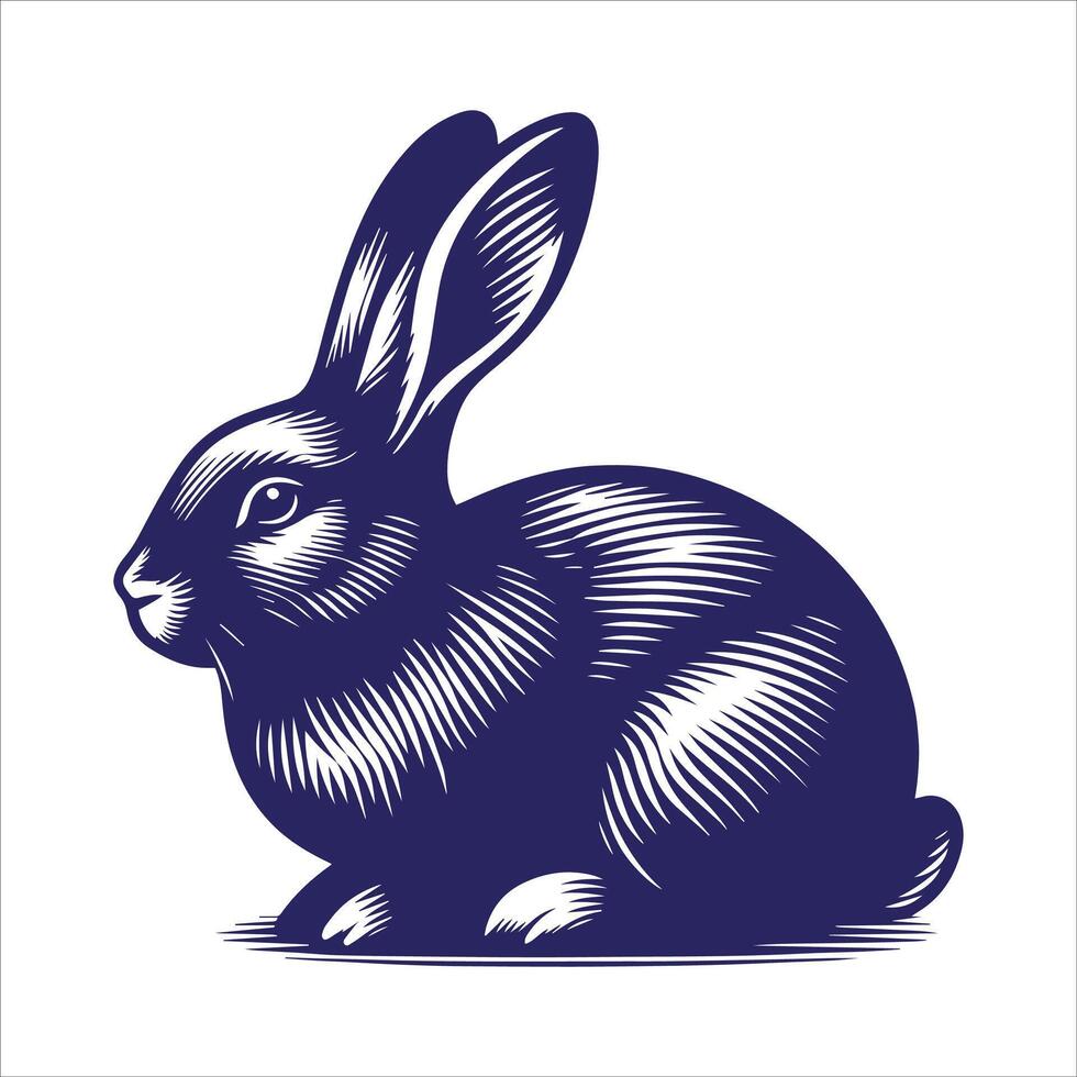 a rabbit sitting on a white background vector