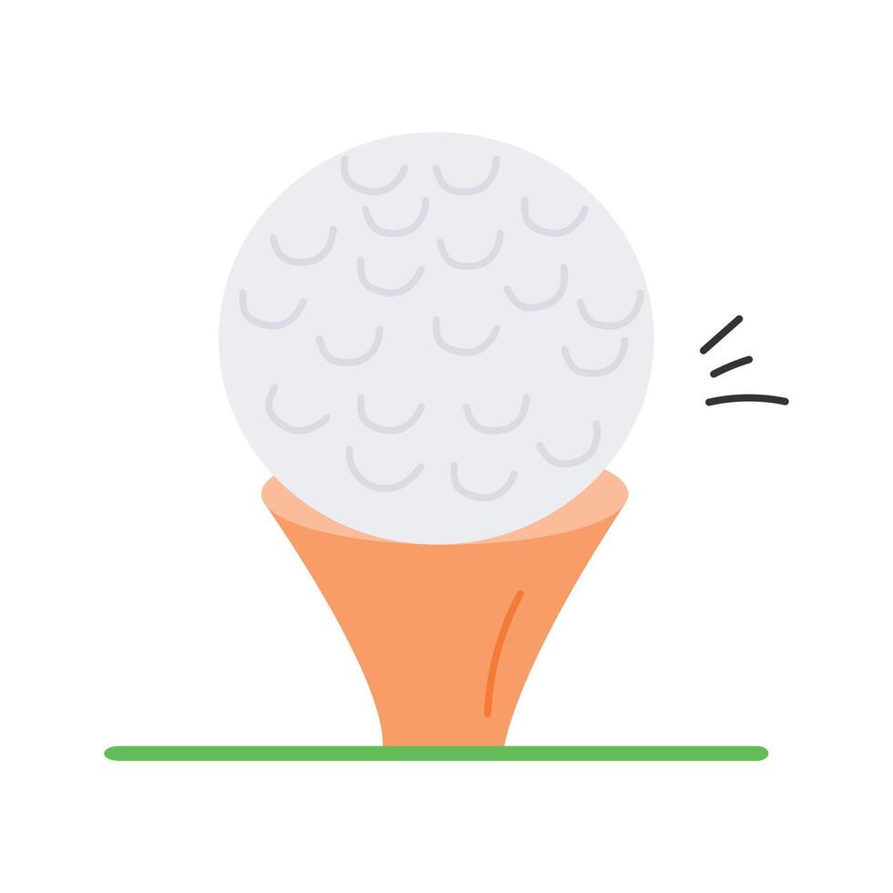 A golf ball placed on a tee ready for a swing vector