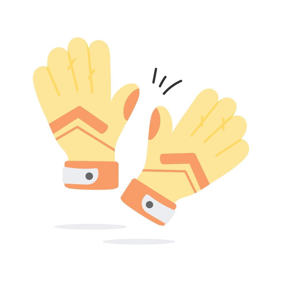 Protective goalkeeper gloves icon designed for grip and hand safety during game vector
