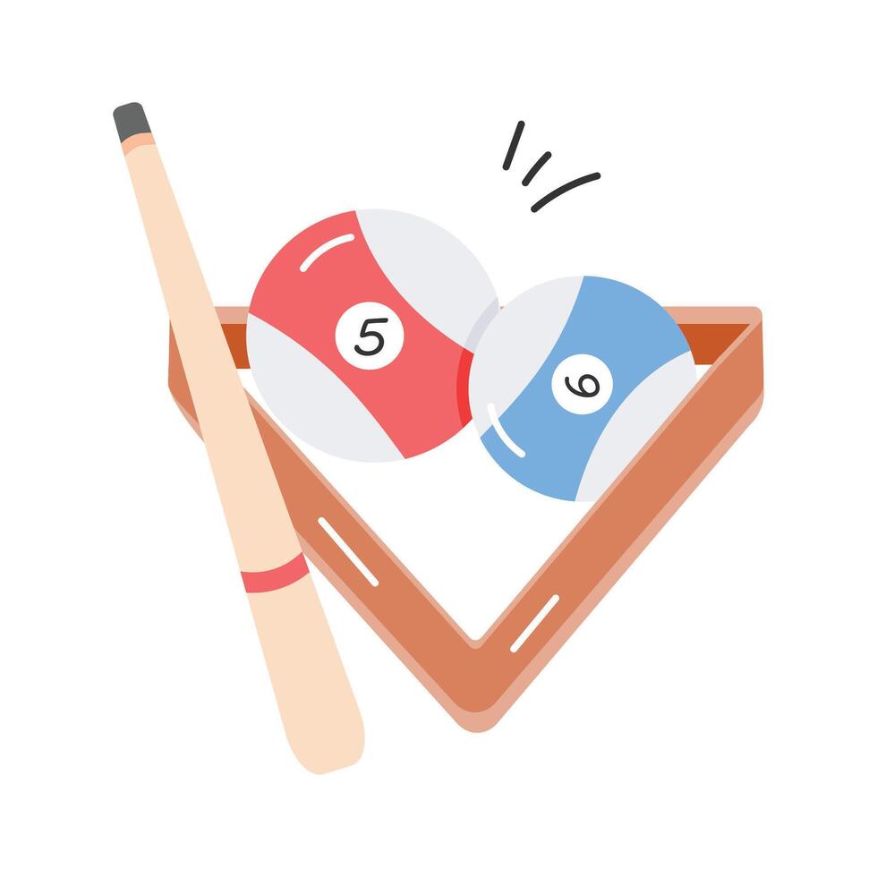 A pool cue and balls set for billiards or pool games vector