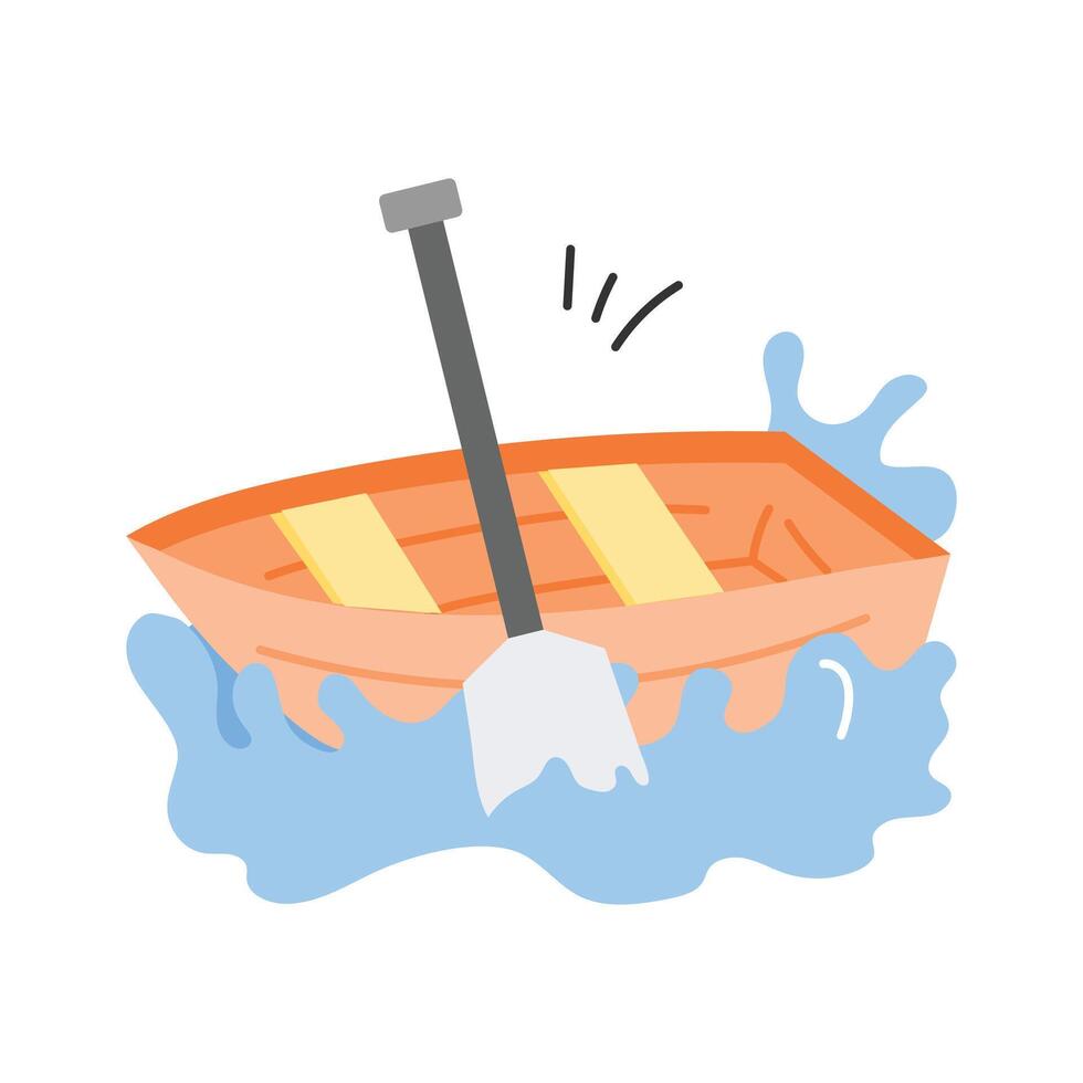 Modern icon of rafting boat, customizable of canoe vector