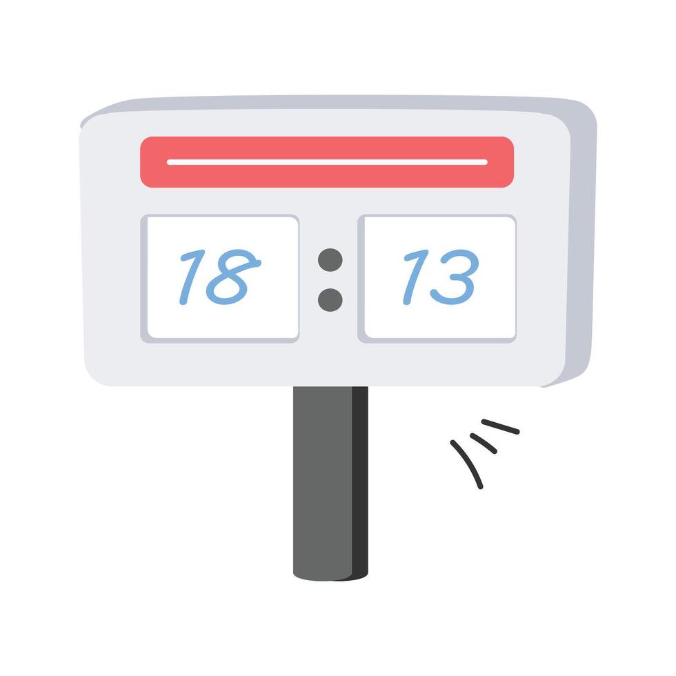 Digital scoreboard displaying the match score in real time vector