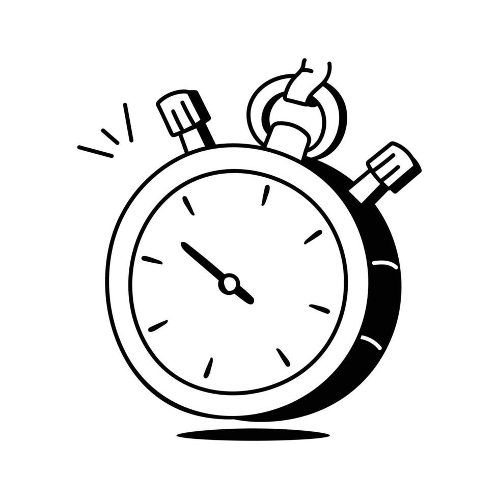 Well designed stopwatch in modern hand drawn style vector