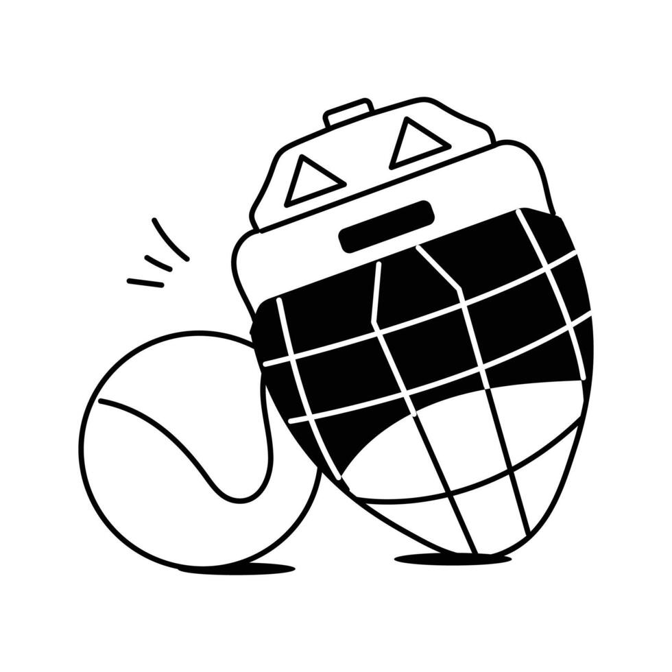 Protective goalie helmet design, sports equipment vector