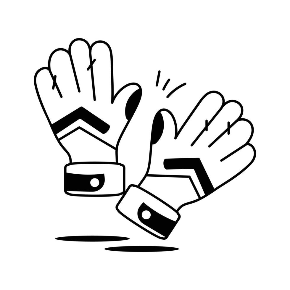 Protective goalkeeper gloves icon designed for grip and hand safety during game vector