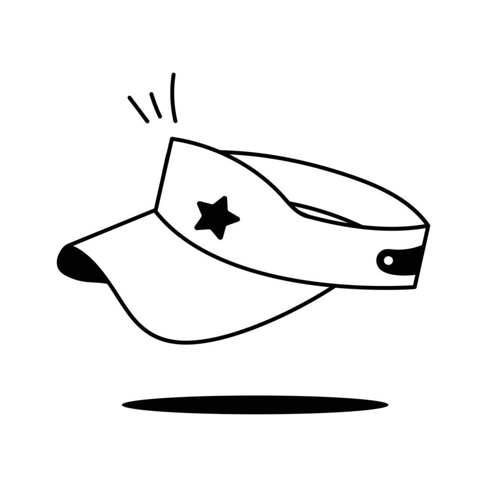 Lightweight sports visor for sun protection during outdoor activities vector