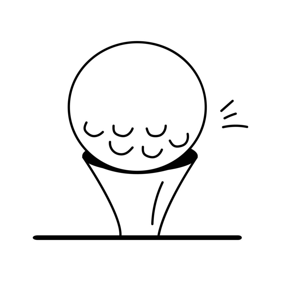 A golf ball placed on a tee ready for a swing vector