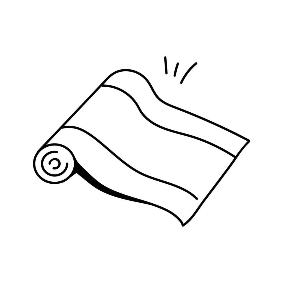 Aerobic folded mat, trendy style icon of yoga mat vector