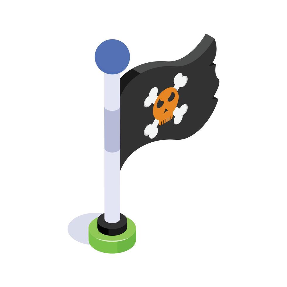 Check out this isometric icon of halloween flag vector