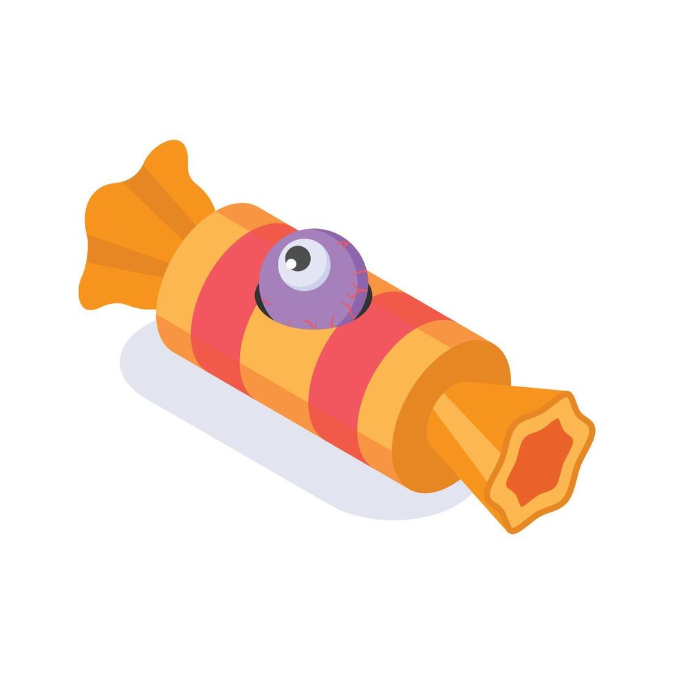 A Halloween candy containing a creepy eyeball for a spooky surprise vector