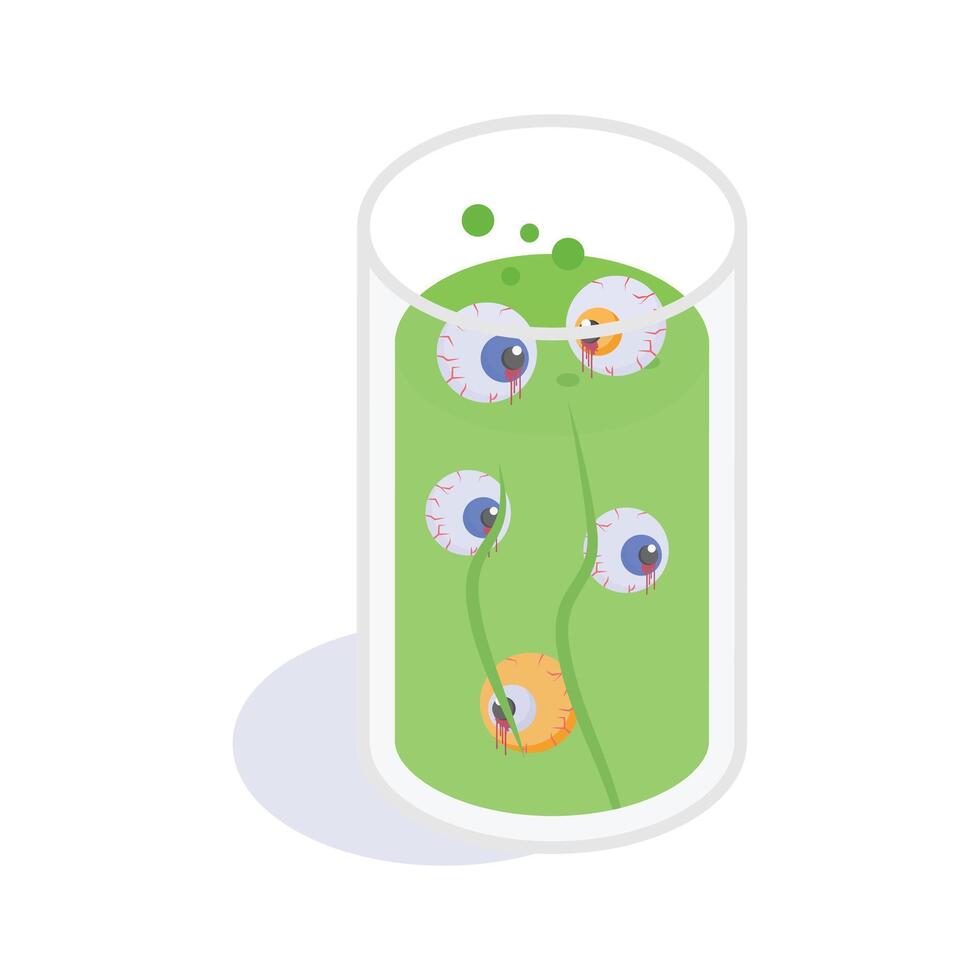 Customizable isometric icon of halloween jar in modern style vector