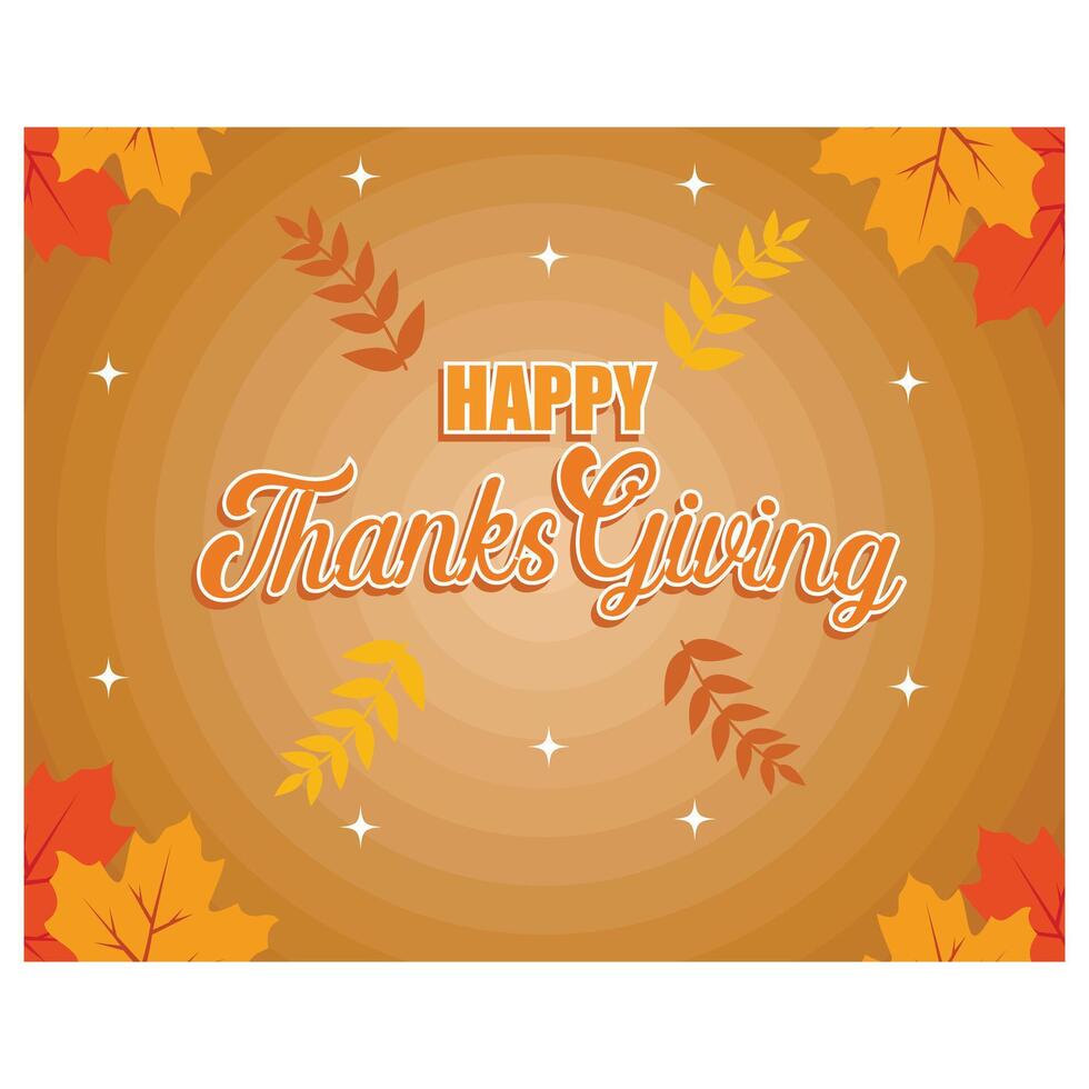 Hand drawn Thanksgiving typography poster. Happy Thanksgiving celebration quote on textured background for postcard. flat modern illustration vector