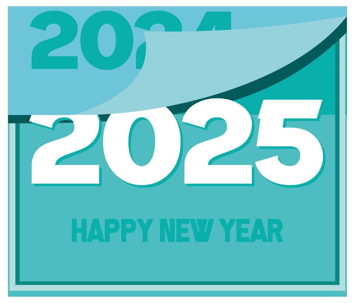 Goodbye 2024 hello Happy New Year 2025 concept. flat modern illustration vector