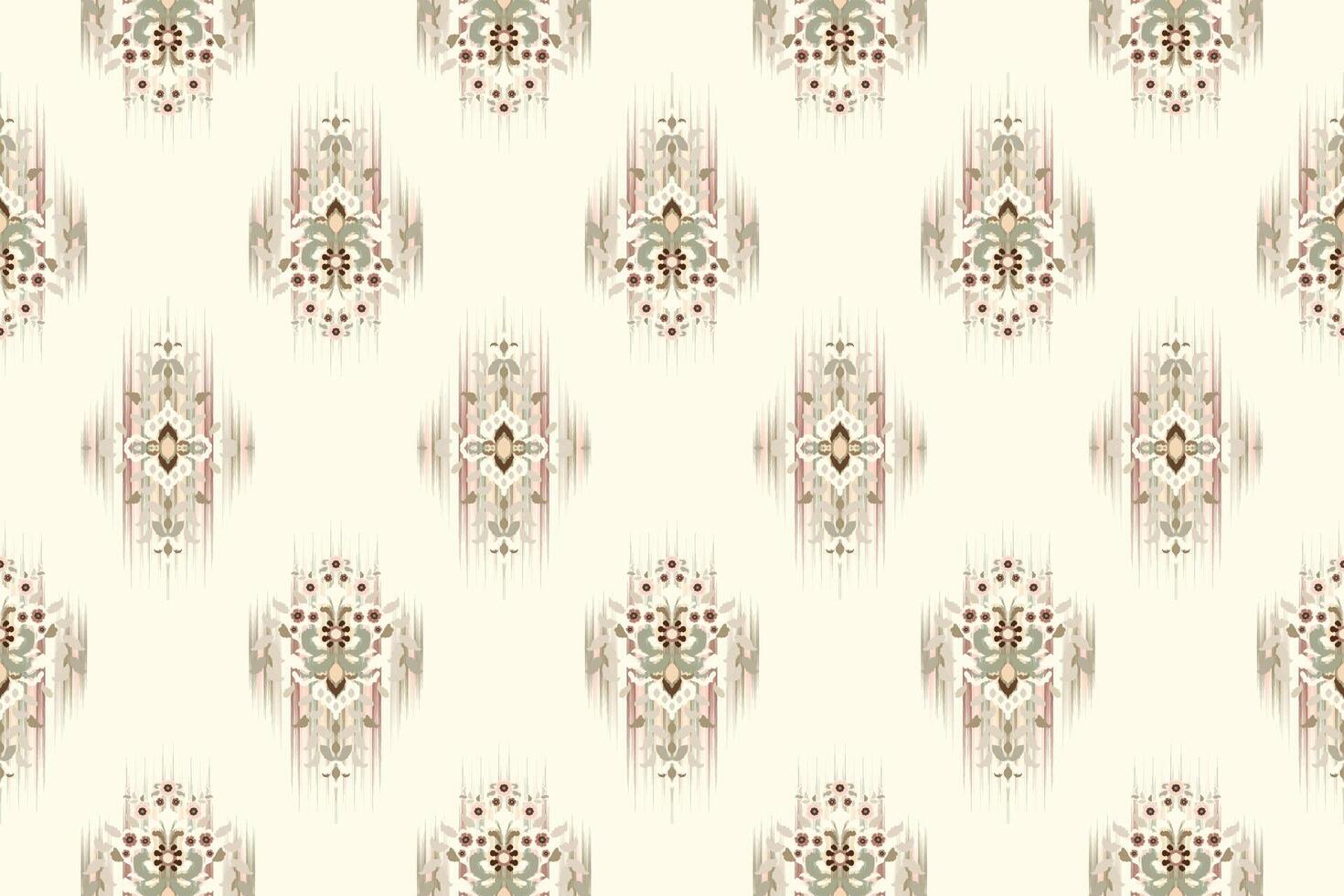 Motif African ethnic handmade beautiful Ikat art.African Ikat ethnic tribal, boho colors seamless wallpaper. Pastel motifs on white background. vector