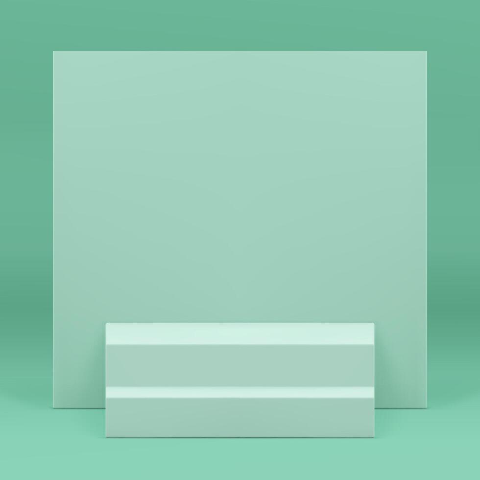 Light green 3d podium stairs pedestal for product show presentation realistic illustration vector