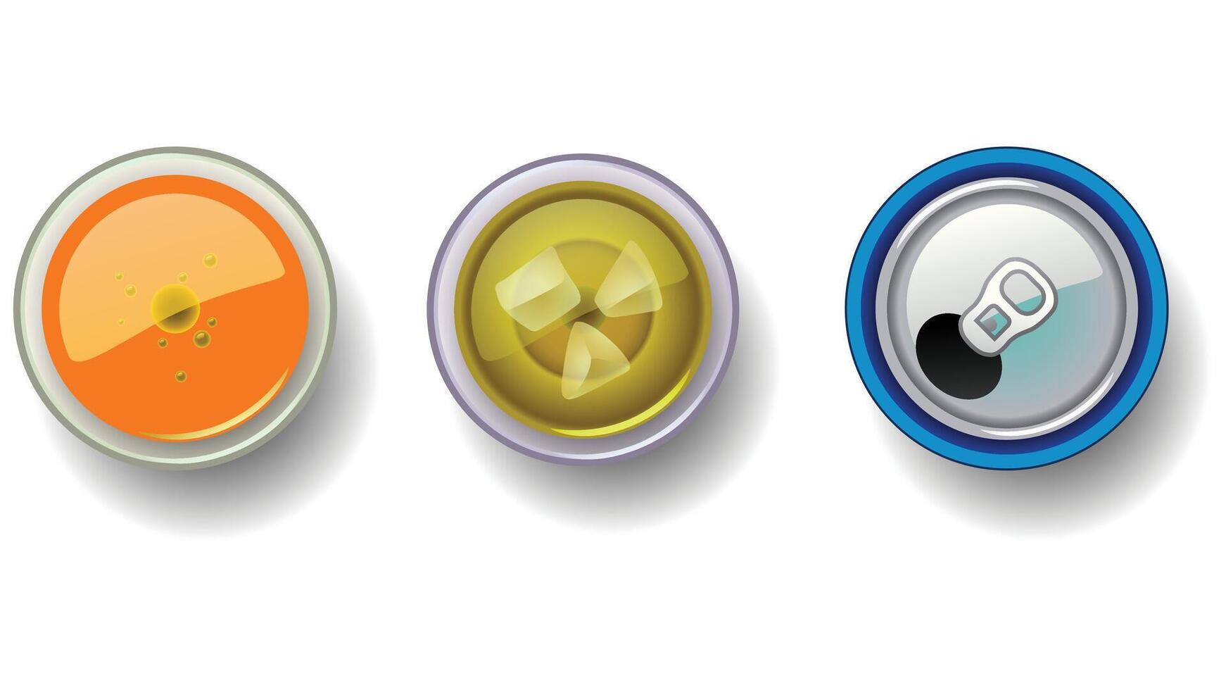 Three different colored cans bottles with different shapes vector