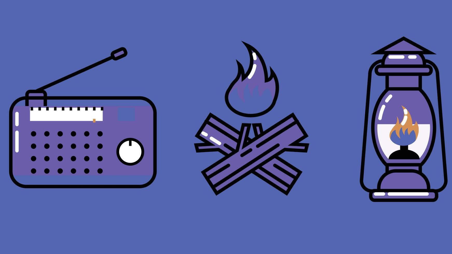 Camping and discovery design element icons vector