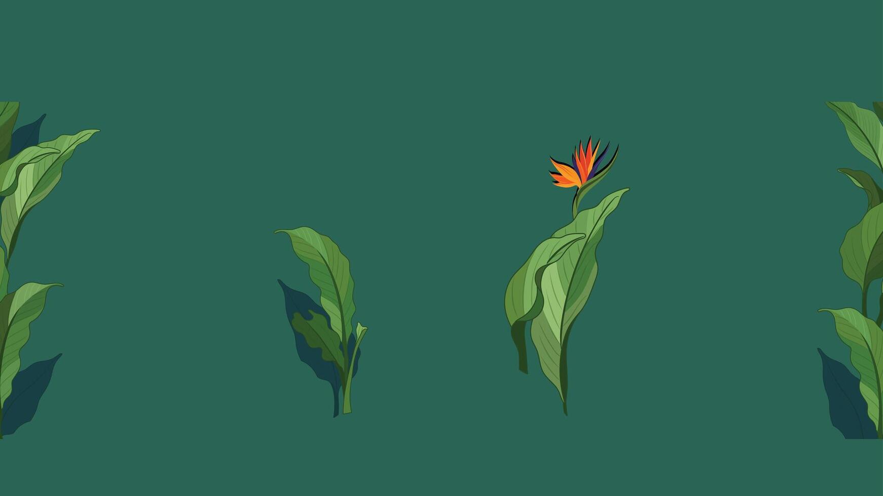 Abstract floral and tree background flat illustration vector