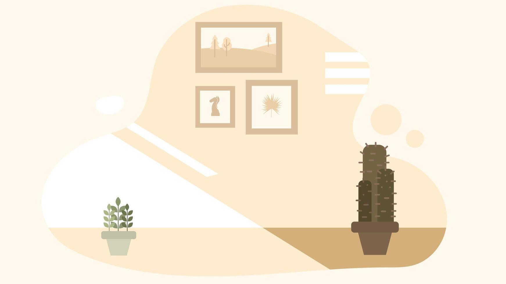 Room interior design background duo tone color illustration vector