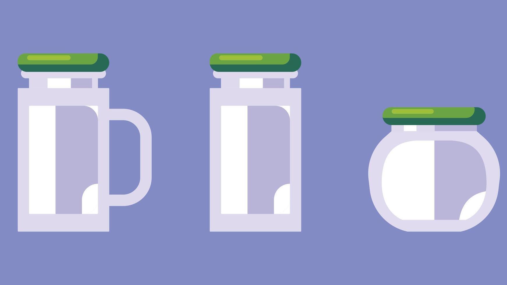 Assorted types of Jars flat design illustration vector