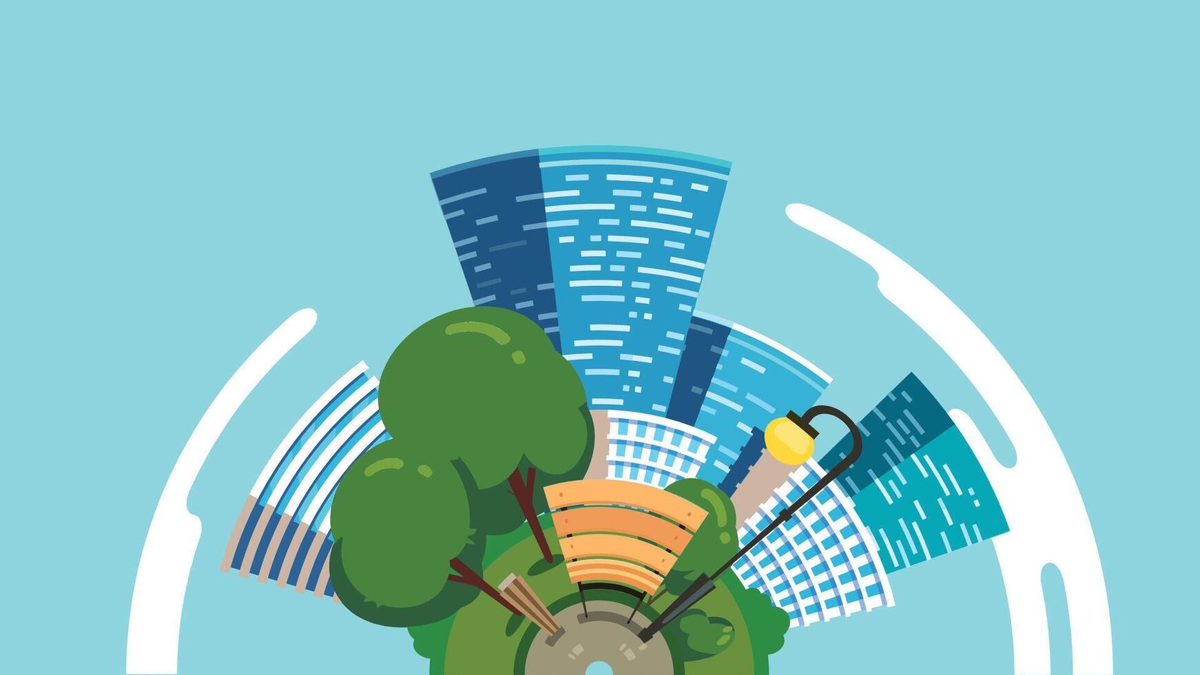 City buildings skyline graphic design background vector