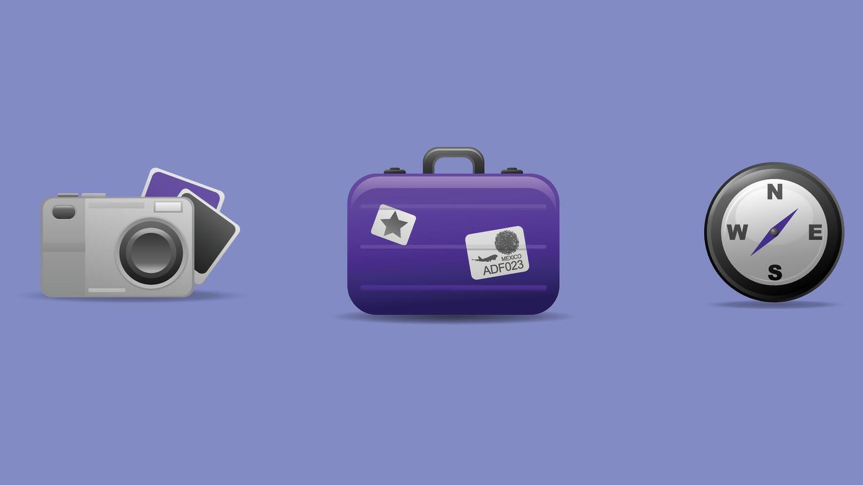 Abstract Travel and photography icon set illustration vector