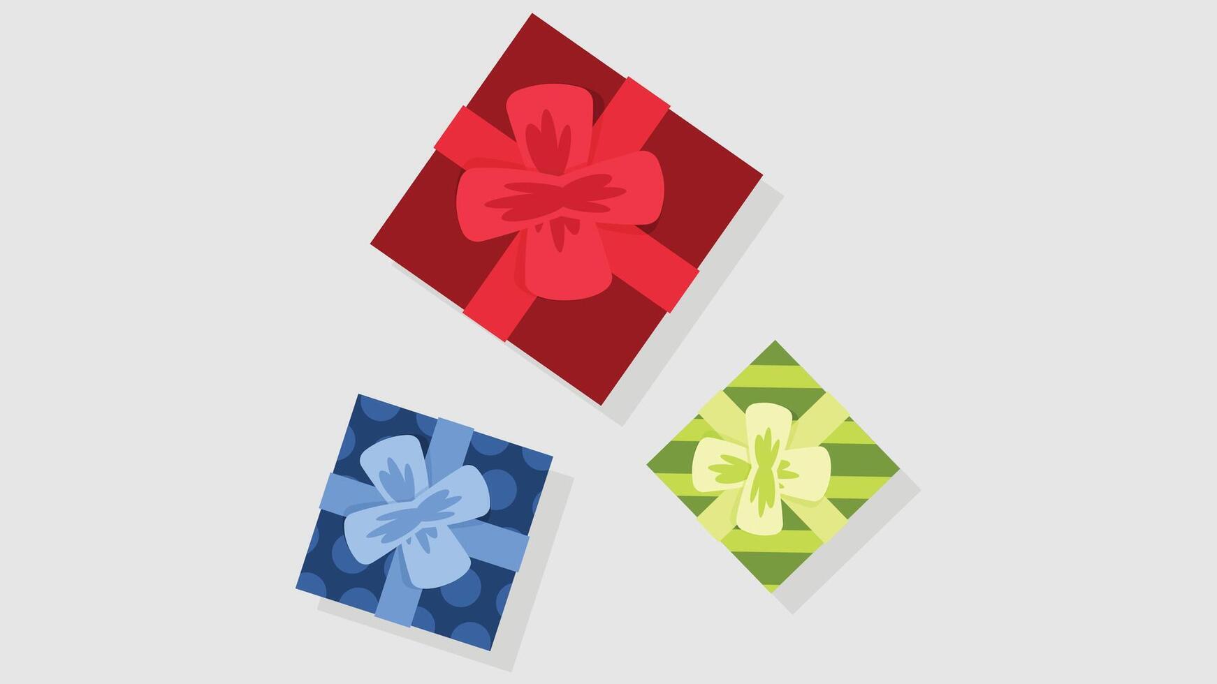 Top view gift boxes isolated illustration vector