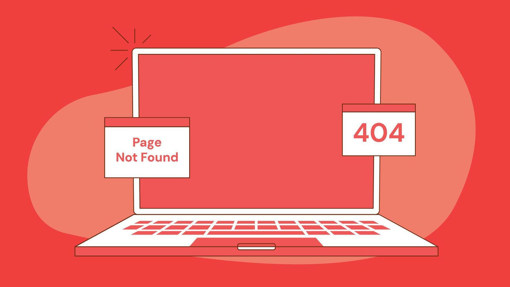 Error message on laptop screen duo tone colors illustration vector