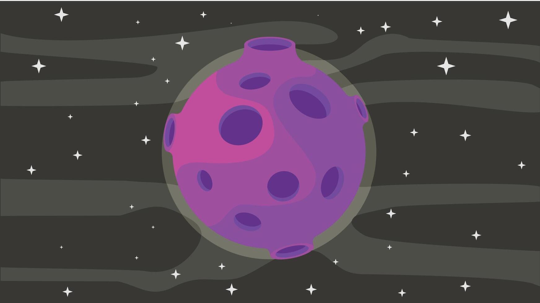 Alien planet cartoon style in space illustration vector