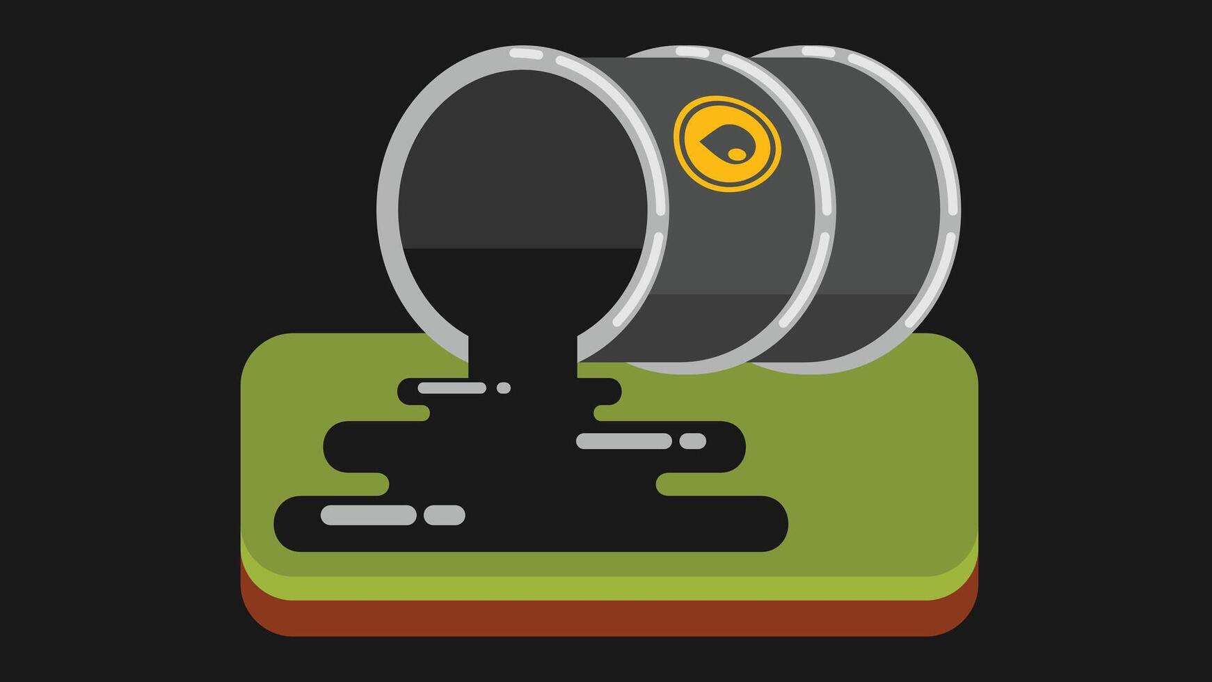 oil barrels spilled on floor isometric illustration vector