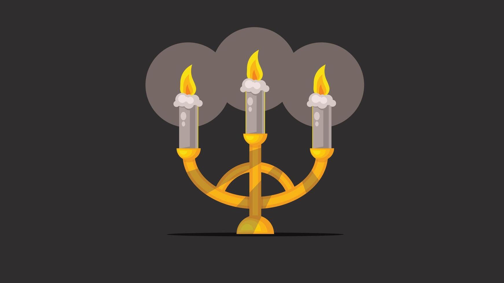 candles light in the dark room isolated design element vector