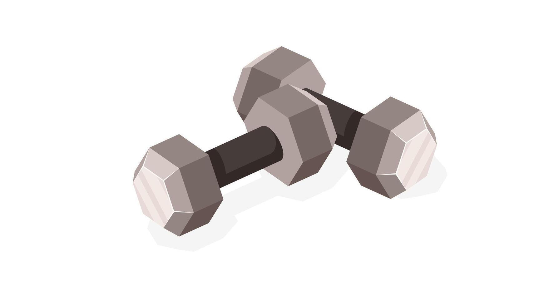 Gym dumbbells isometric style illustration vector