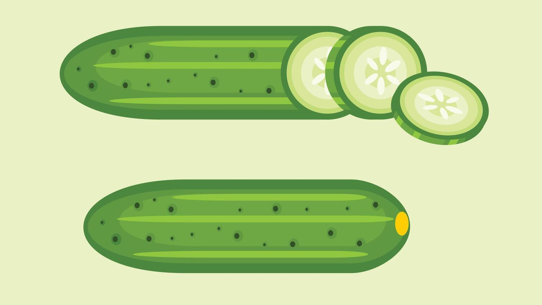Slicing cucumber for pickle industry and production illustration vector
