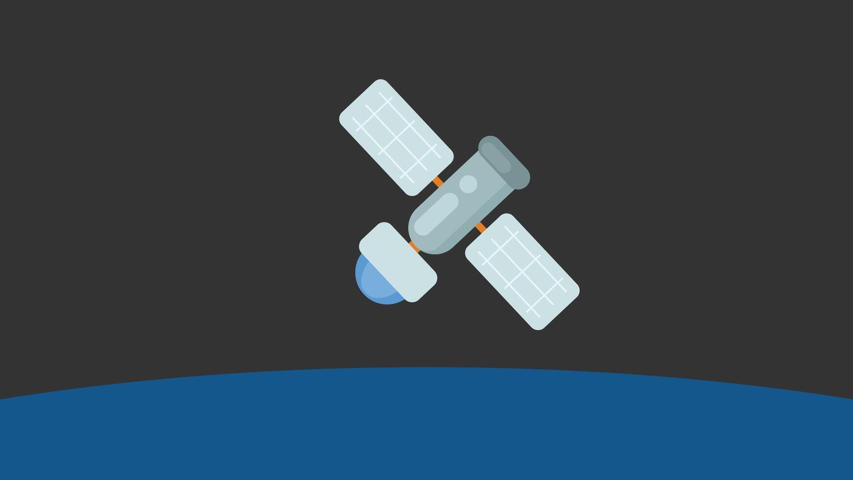 Satellite orbiting the earth in space illustration vector