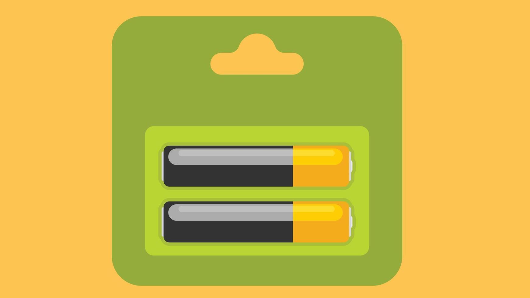 Li-ion Battery pack package flat illustration vector