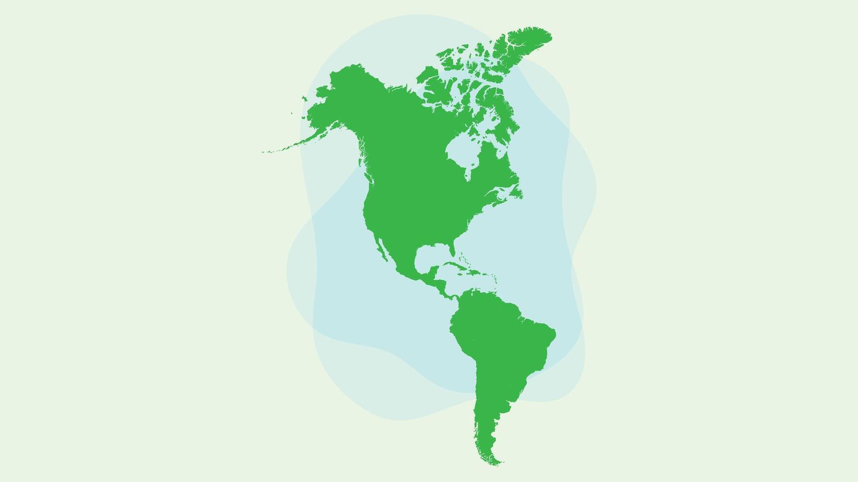 North and south America continents map flat illustration vector
