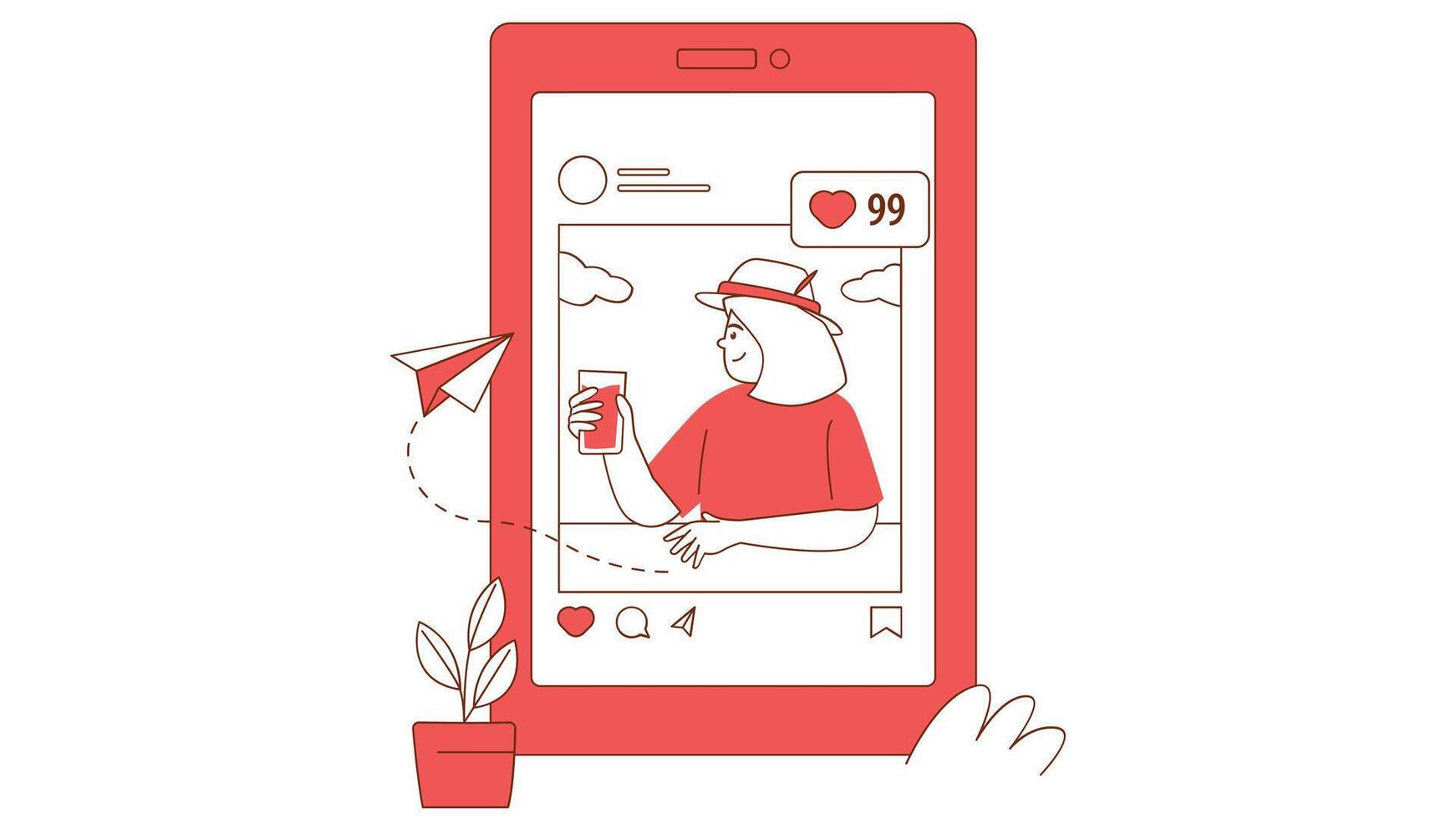 Social media Photo sharing duo tone colors illustration vector